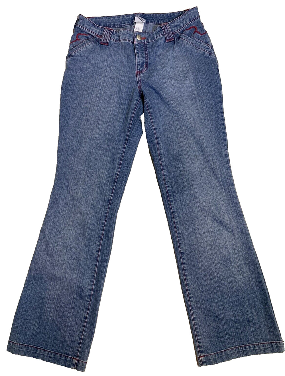 JW Div of Junction West Women Bootcut Jeans Sz 10 Red Embroidery Western Cowgirl